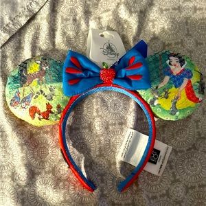 Snow white 100th Disney Mickey ears headband Gr with Bling! 🍎